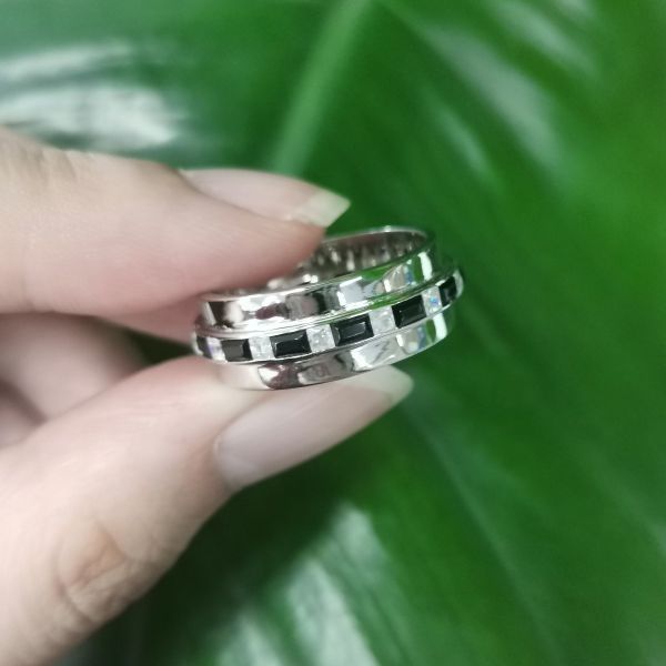 1.05ct Princess Cut White Sapphire Men's Wedding Band