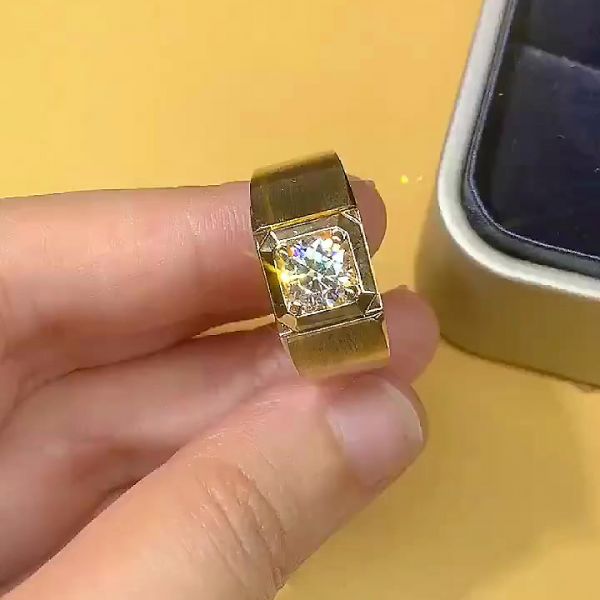 2ct Round Cut White Sapphire Men's Engagement Ring