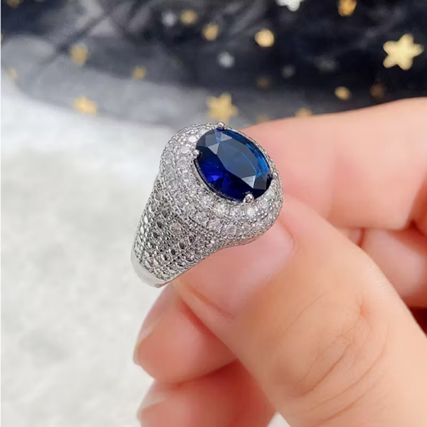 5ct Oval Cut Aquamarine Sapphire Ring