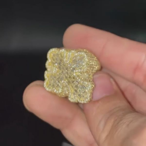 12ct cushion cut Zircon cross design style luxury sterling silver plated gold handmade men's ring