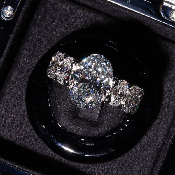 18ct oval cut Zircon luxury sterling silver handmade ring