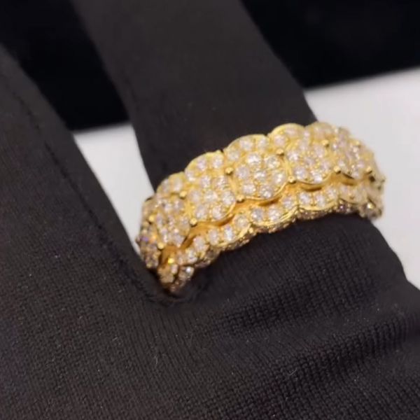 26ct round cut Zircon inlaid luxury sterling silver plated yellow gold handmade ring