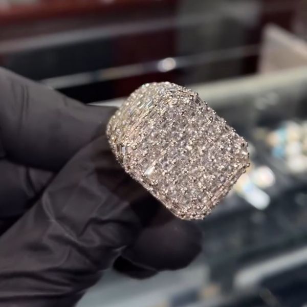 36ct Emerald Cut Zircon Sterling Silver Handmade Ring