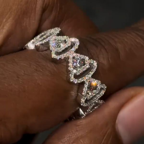 8ct round cut Zircon fashion luxury sterling silver handmade ring