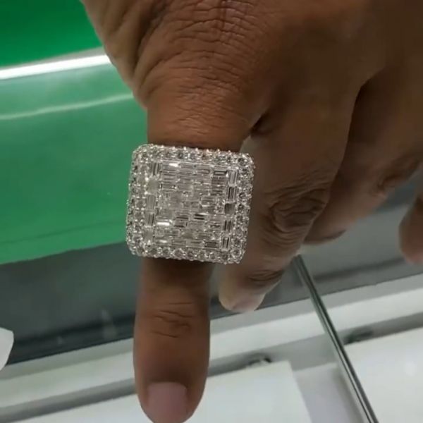 18ct cushion cut Zircon sterling silver handmade ring