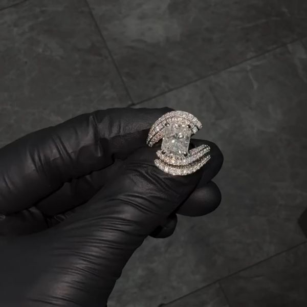 8ct Princess Cut Zircon Sterling Silver Handmade Ring