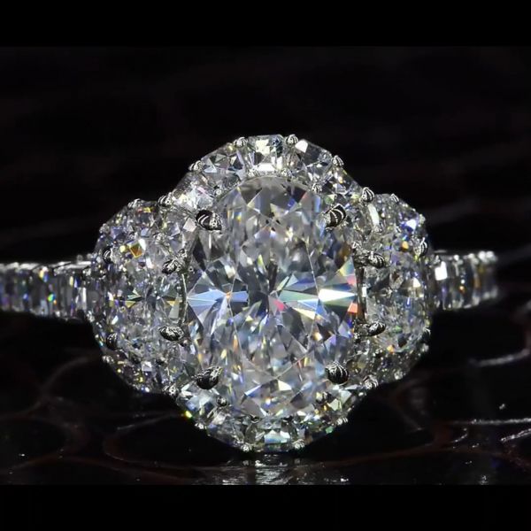 8ct oval cut Zircon handmade sterling silver ring