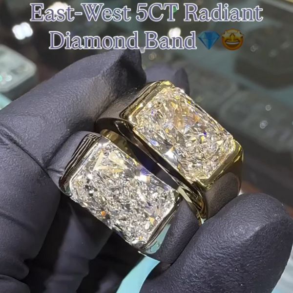 5ct radiant cut Zircon handmade sterling silver ring