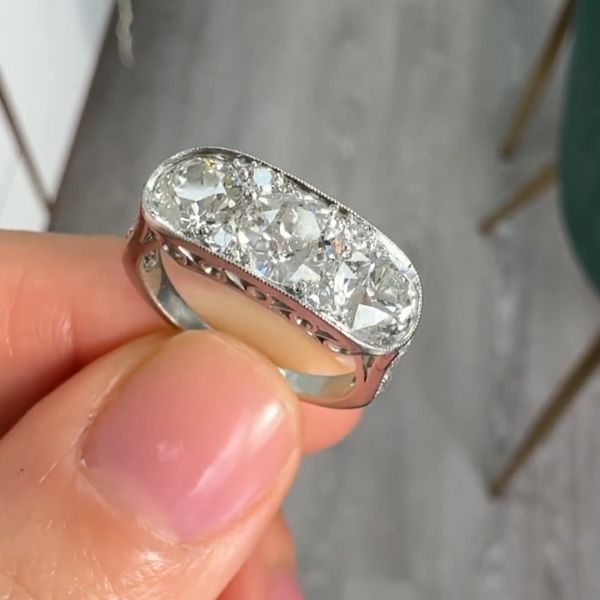 5ct round cut Zircon sterling silver handmade ring