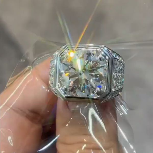 7ct round cut Zircon handmade sterling silver ring