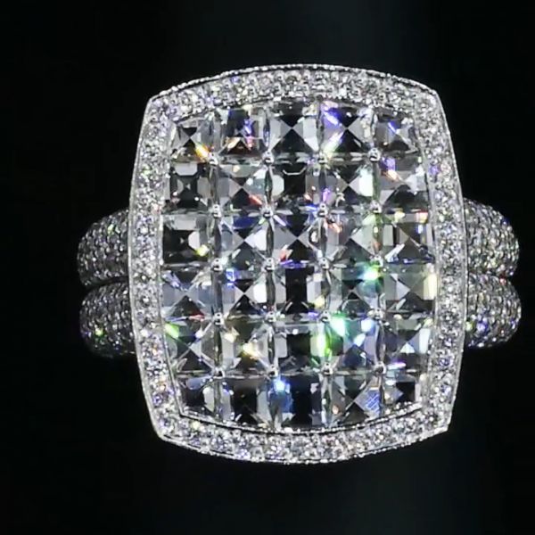 4ct laser-cut sterling silver handmade ring