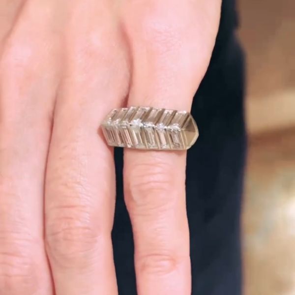 1.5ct Emerald-cut Sterling Silver Handmade Ring